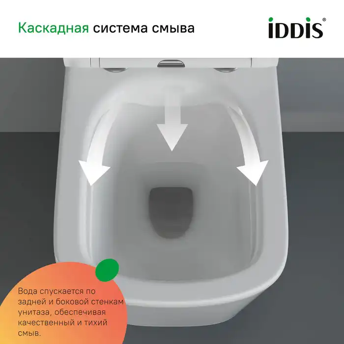 Комплект унитаза с инсталляцией IDDIS Basic BASBI02i73 с сиденьем микролифт и кнопкой смыва Черный матовый фото 4