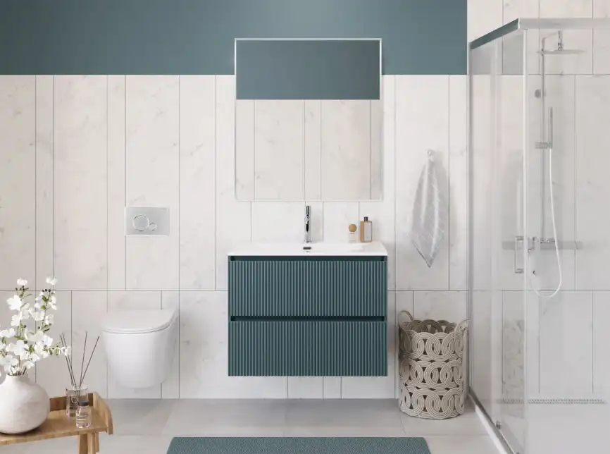 Тумба под раковину BelBagno UNO-MINI-800-2C-SO-AO подвесная, Голубой Матовый фото 9