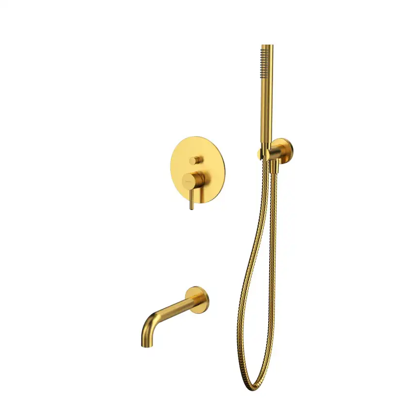 Душевая система для ванны WHITECROSS Y brushed gold YSET06GLB, скрытого монтажа, Золото брашированное фото 1