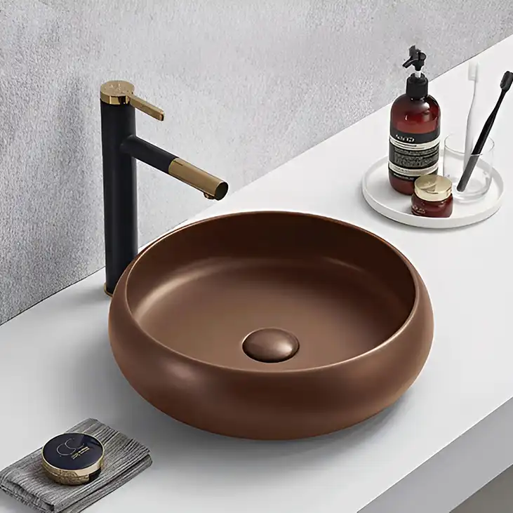 Раковина AVS Мерида 42x42 темно-коричневая матовая фото 2