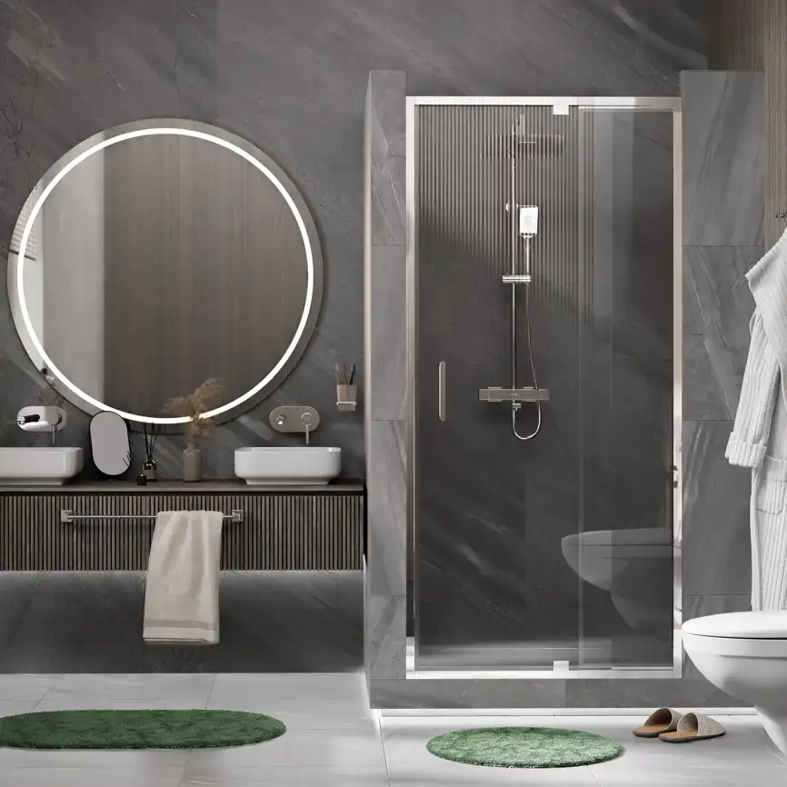 Душевая дверь WasserKRAFT Berkel 48P 90 см, 48P04, профиль Хром, стекло Прозрачное фото 2