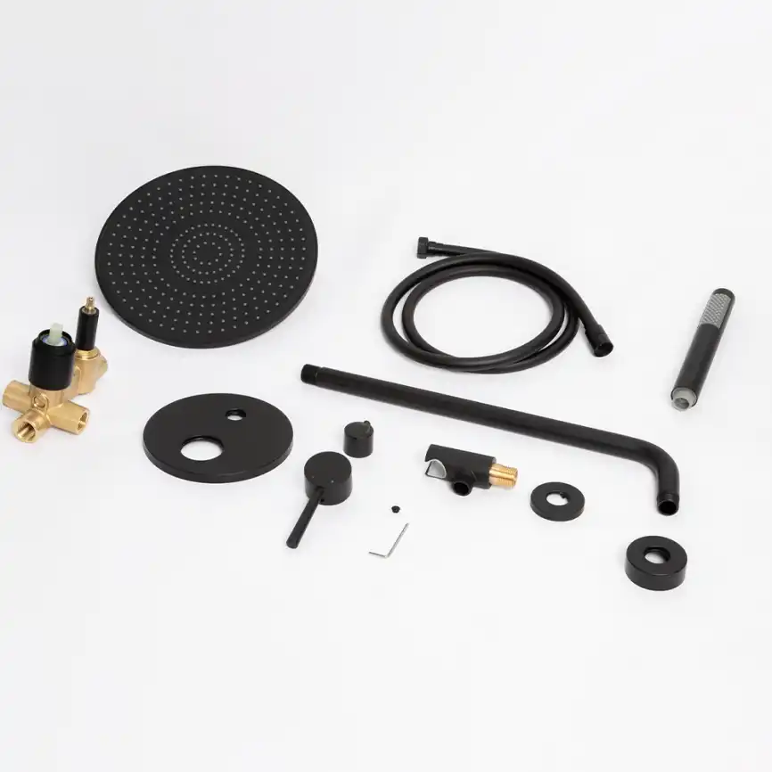 Встраиваемая душевая система AVS SLIMMER 811-121-MB, черный матовый фото 12