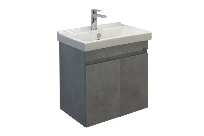 Тумба с умывальником Comforty Осло 80 Бетон светлый, 00-00000836 фото 3