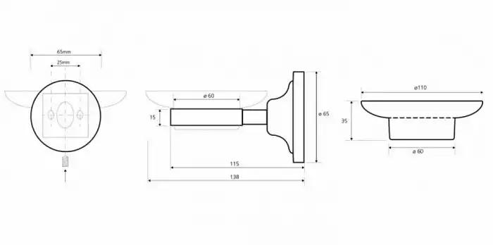 Мыльница стеклянная 11 см BEMETA RETRO хром 144308022 фото 2