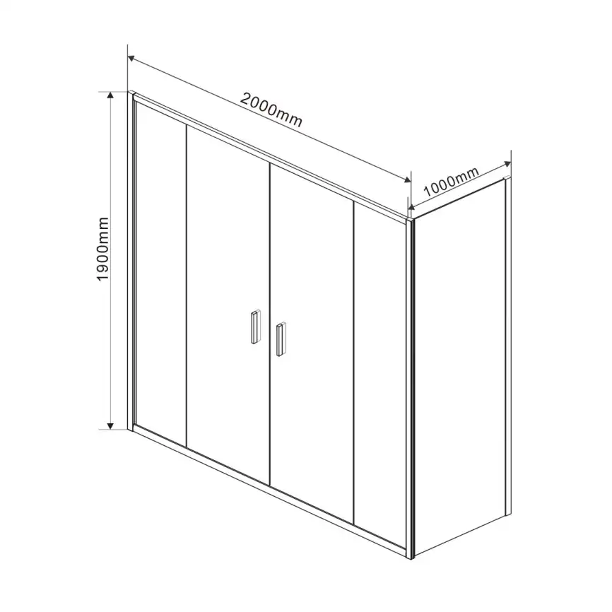 Душевой уголок Vincea Garda 200х100 VSR-1G21020CL, дверь раздвижная, профиль хром, стекло прозрачное фото 6