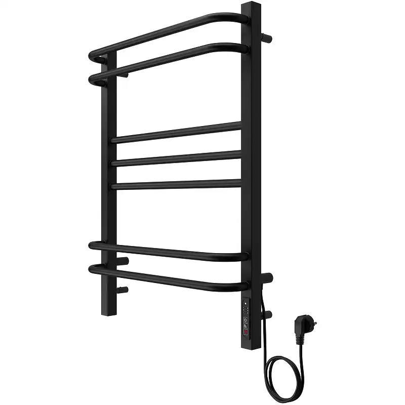 Полотенцесушитель электрический 50х70 Aquatek Бетта П7 AQ EL KRC0770BL, диммер справа, Черный матовый фото 7