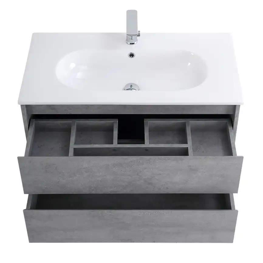 Тумба под раковину BelBagno KRAFT-900-2C-SO-CG подвесная Cemento Grigio фото 7