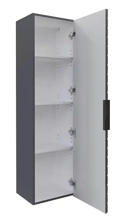 Шкаф-пенал для ванной Grossman Блисс 35 подвесной, графит матовый (303546) фото 4