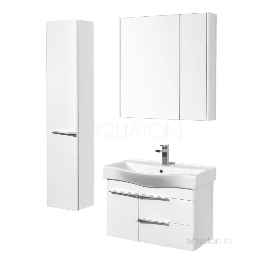 Зеркало-шкаф Aquaton Беверли 80 1A237102BV010  цвет, белый глянец фото 3