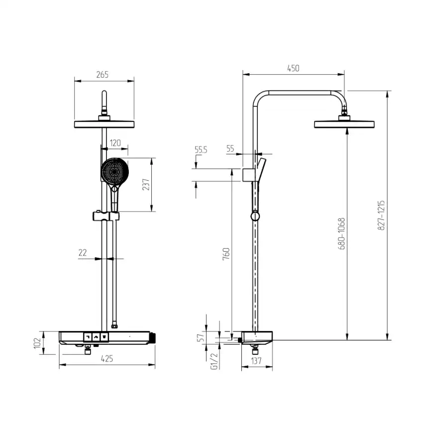 Душевая система AVS Torrent 804-020-GM, оружейная сталь фото 18