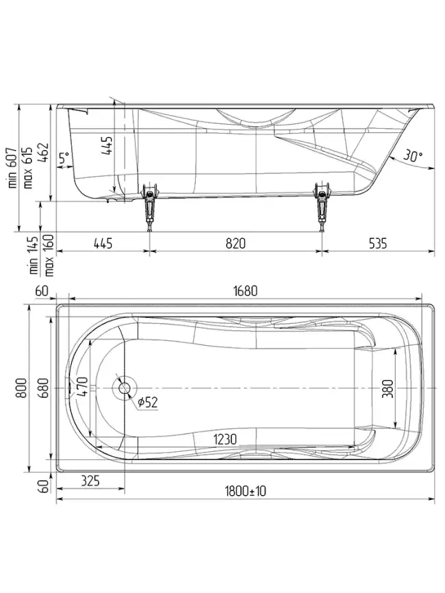 Чугунная ванна Wotte Comfort 180x80 Белая фото 6