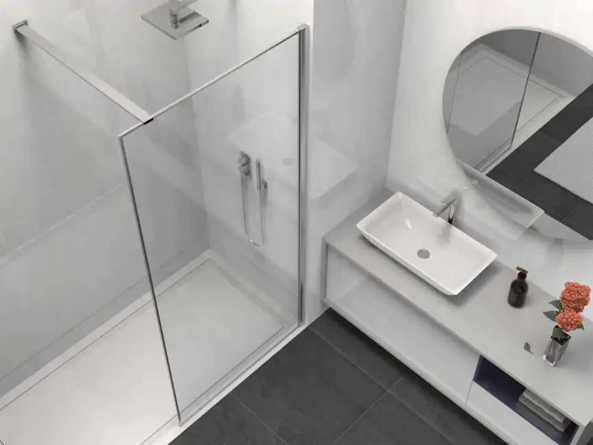 Душевая перегородка Vincea Walk in HS 80 VSW-1HS800CL, профиль хром, стекло прозрачное фото 3