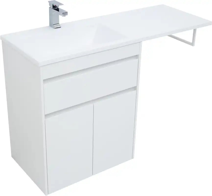 Тумба под раковину Aquanet Токио 130/68 белый (напольная, 1 ящик, 2 дверцы) 237746 фото 10
