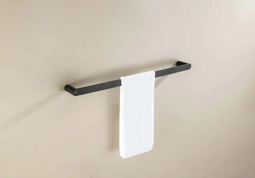 Держатель полотенец 600 мм Aquatek Лира AQ4414MB, Черный матовый фото 4