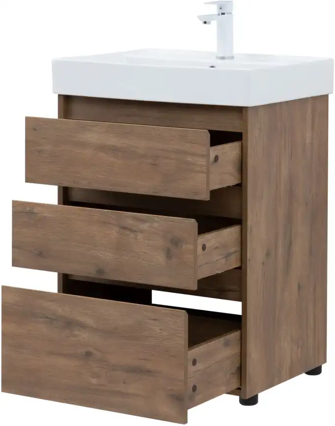 Тумба под раковину Aquanet Nova Lite 60 дуб рустикальный (3 ящика) 302471 фото 9