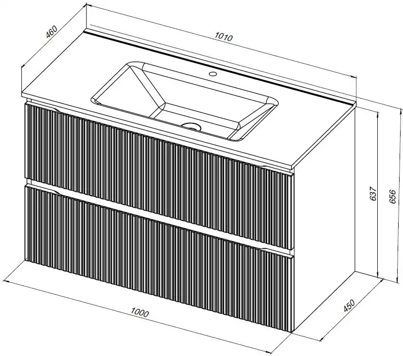 Тумба под раковину Aquanet Джейн (Flat) 100 мисти грин, подвесная, 335436 фото 2