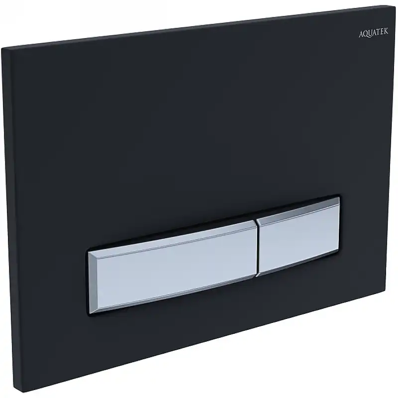 Панель смыва Aquatek Slim Черный матовый (клавиша прямоугольная, хром) НОВИНКА фото 2