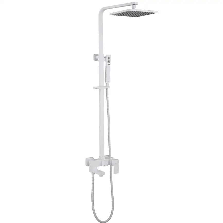 Душевая стойка ABBER Daheim AF8216WL с изливом, белая матовая фото 1