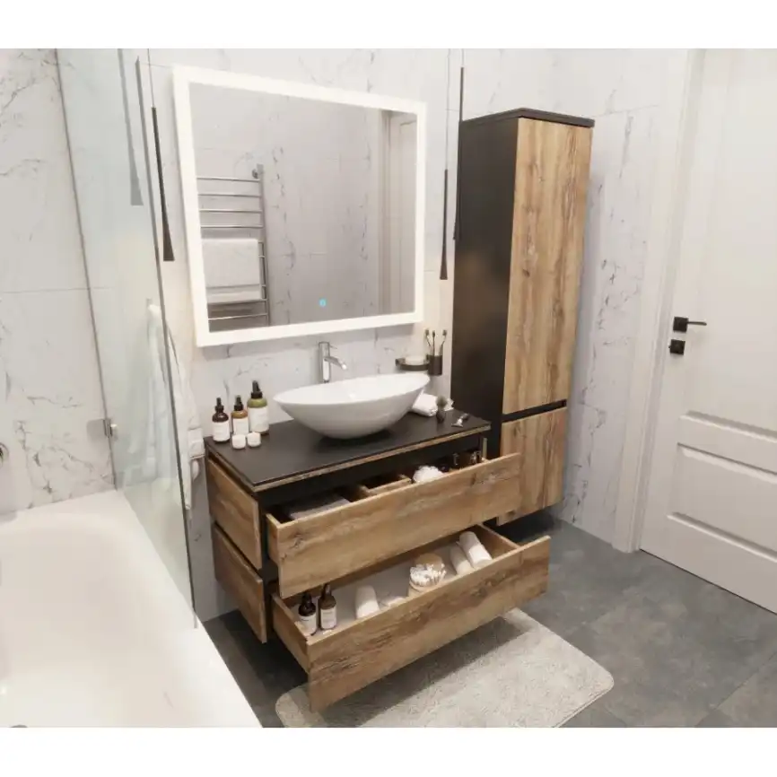 Тумба со столешницей AURA ТРИУМФ 90-2 подвесная Славянский Дуб фото 5