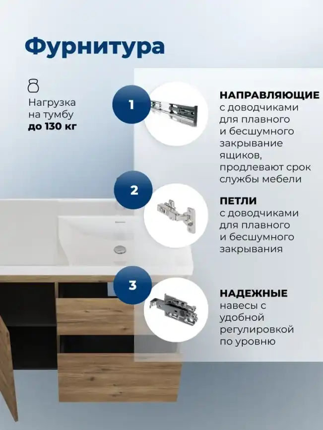 Тумба под раковину Aquanet Nova Lite 2.0 100 напольная, дуб рустикальный, правая, 346347 фото 5