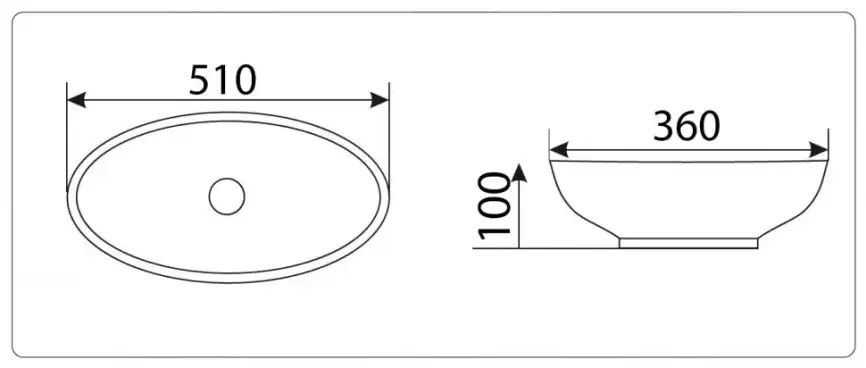 Раковина накладная CeramaLux 510х360х100 9022, цвет Белый фото 2