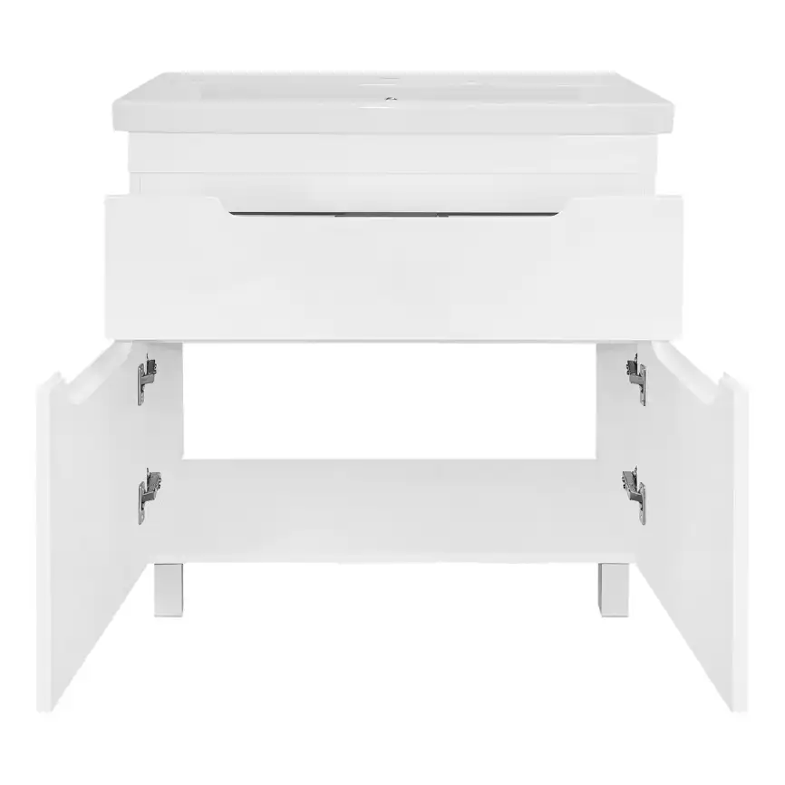 Тумба с раковиной Azario KANTRI 80/1Н CS00097256, напольная+двери с раковиной Фостер 80, белая фото 4