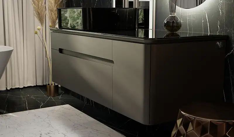 Тумба под раковину Jorno SHINE 120 Shi.01.120/P/A Серый антрацит фото 6