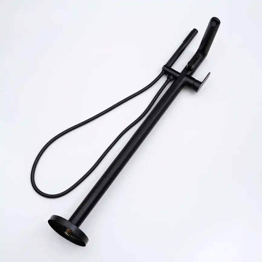 Напольный смеситель для ванны Aquatek Ника AQ1845MB, Черный матовый фото 5