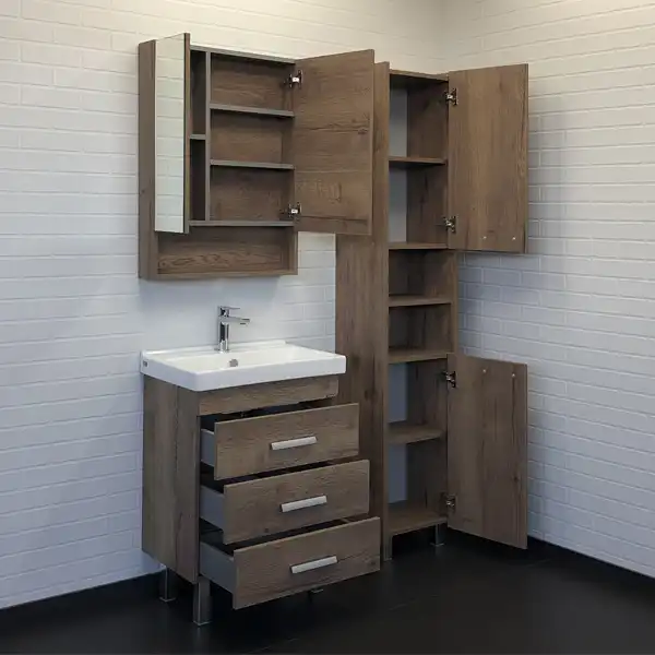 Тумба с умывальником Comforty Никосия 60Н Дуб темный, 00-00008852 фото 6