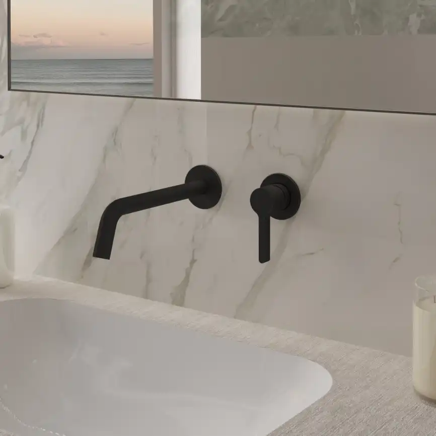 Смеситель для раковины Vincea Villa VBFW-1VL1MB встраиваемый однорычажный, черный фото 1