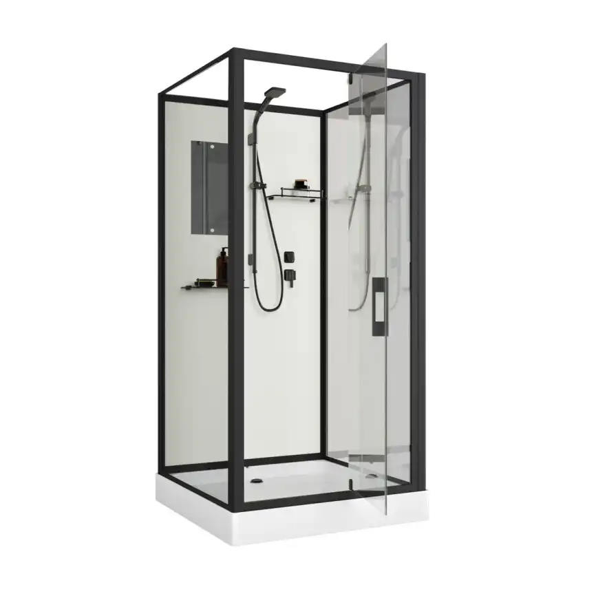 Душевая кабина Niagara Standart 90х90 ST90/15Q/BL/BK низкий поддон, черный профиль, без крыши фото 2