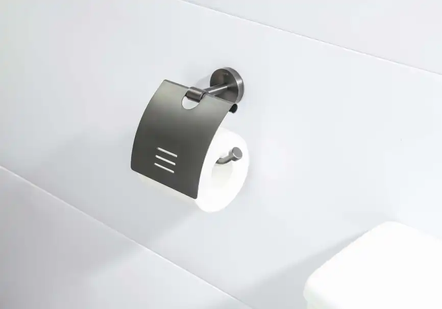 Держатель туалетной бумаги Aquatek Бетта AQ4609BGM с крышкой, Оружейная сталь фото 4