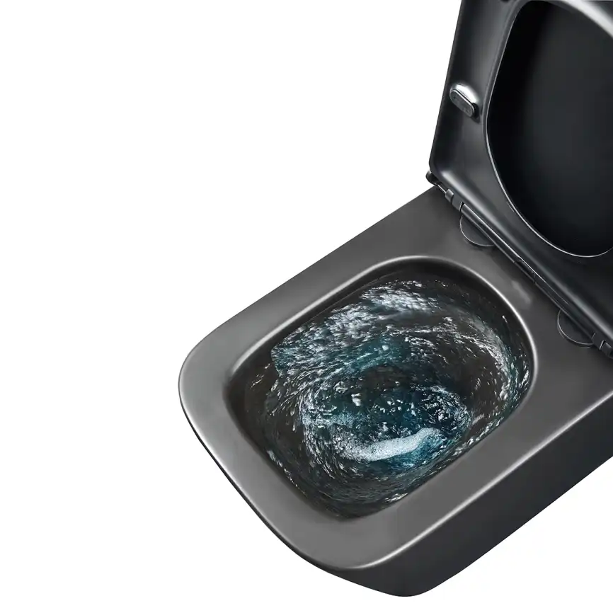 Подвесной унитаз Lemark FLOREX 9612002, безободковый с сиденьем микролифт, смыв вихревой Торнадо 3.0, чёрный матовый фото 12