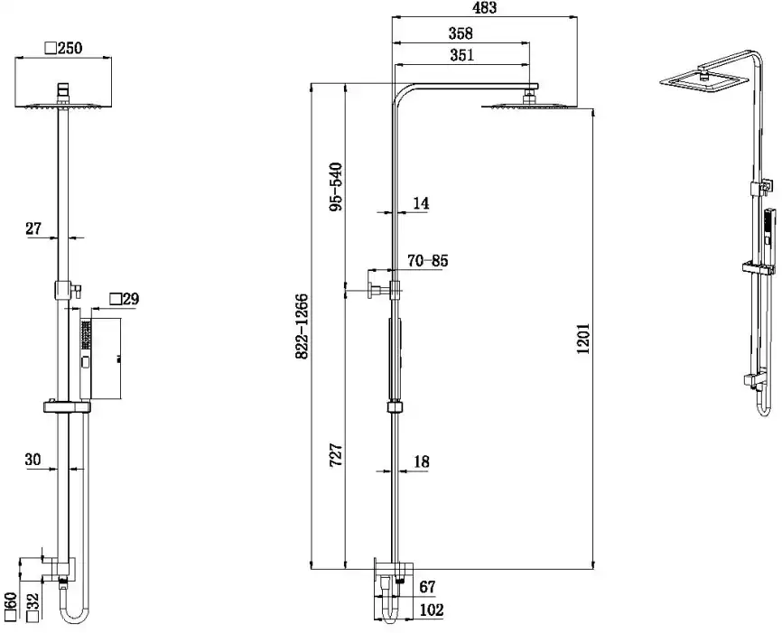 Душевая стойка Allen Brau Infinity 5.21031-00 хром фото 2