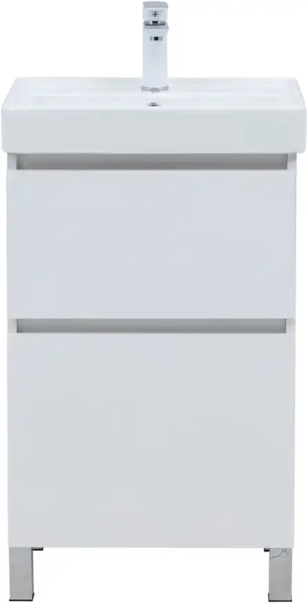 Тумба под раковину Aquanet Вега 50 напольная, белый глянец, 344120 фото 8
