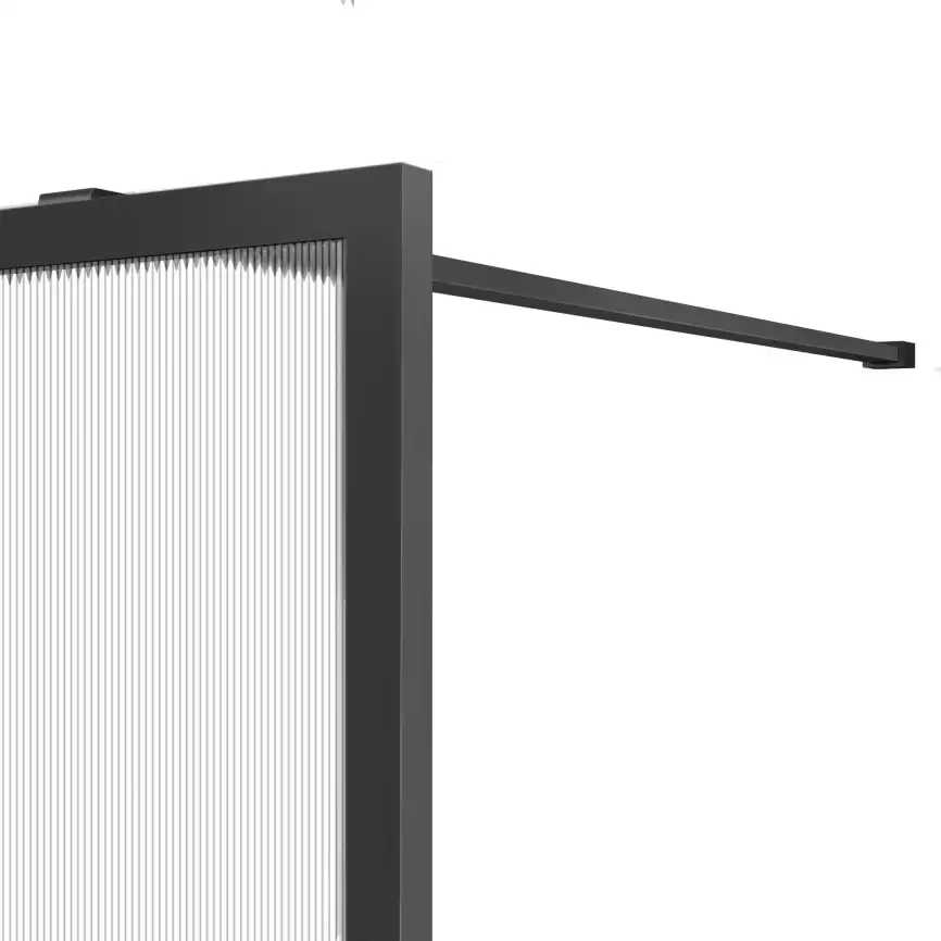 Душевая перегородка Vincea Walk in HP Art 80 VSW-1HP800FLGM, профиль вороненая сталь, стекло рифленое фото 4