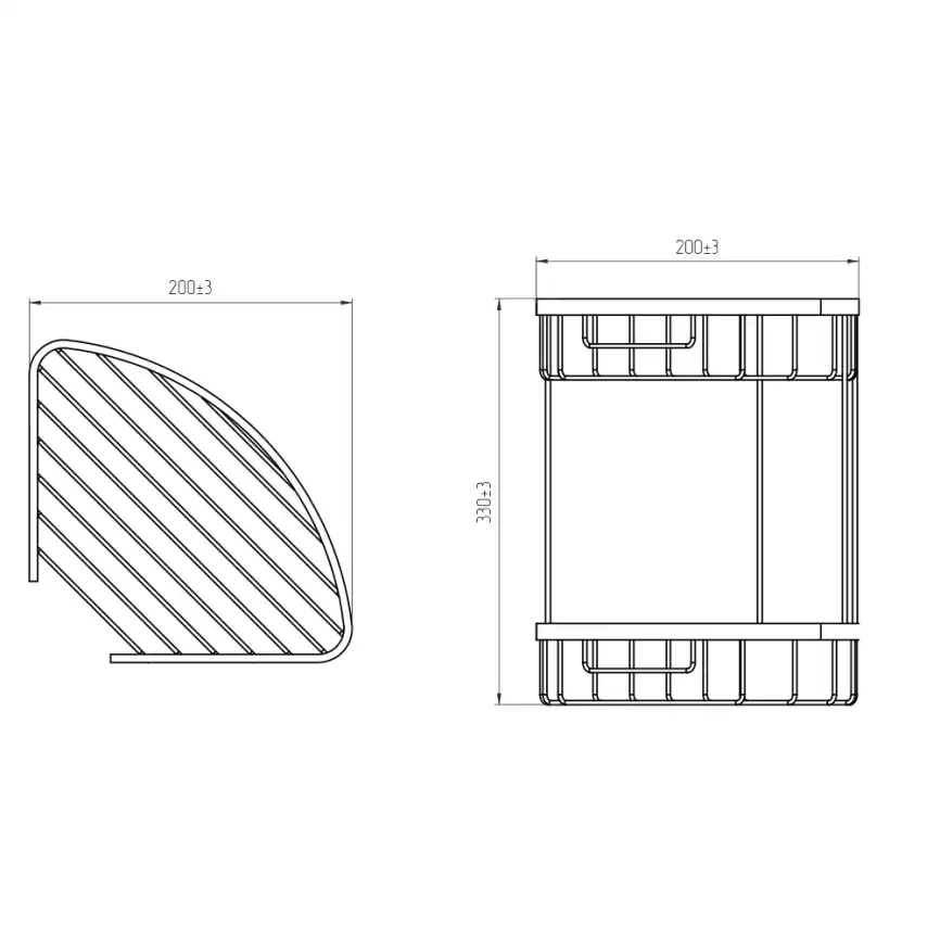 Полка угловая AVS Cesta, 20х20 см, хром, двухъярусная фото 2