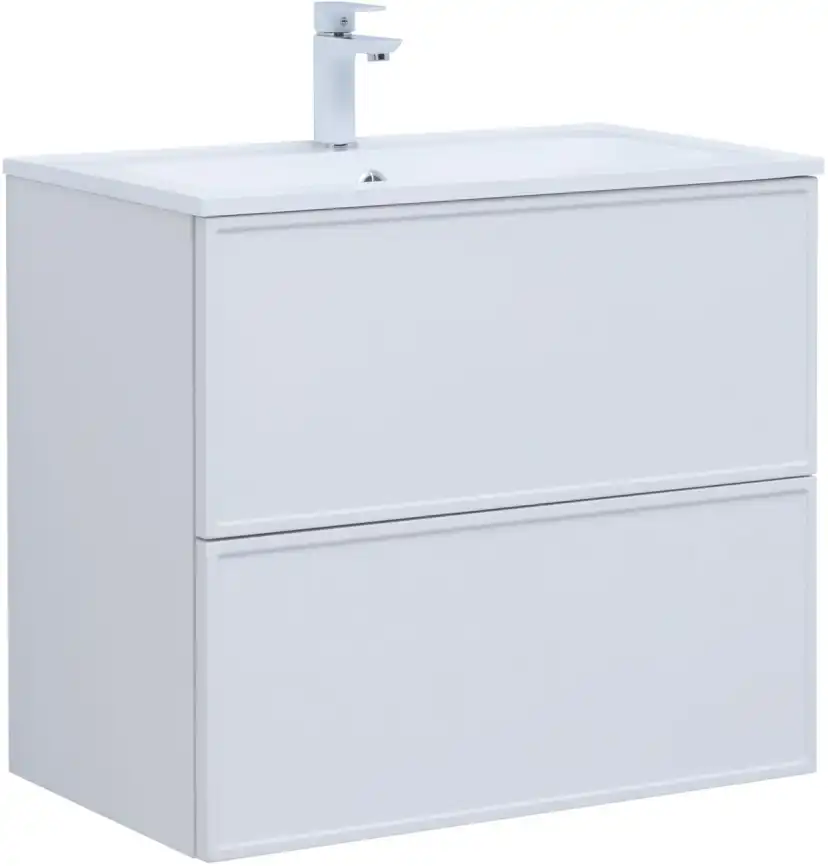 Тумба под раковину Aquanet Арт 75 белый матовый 313255 фото 1