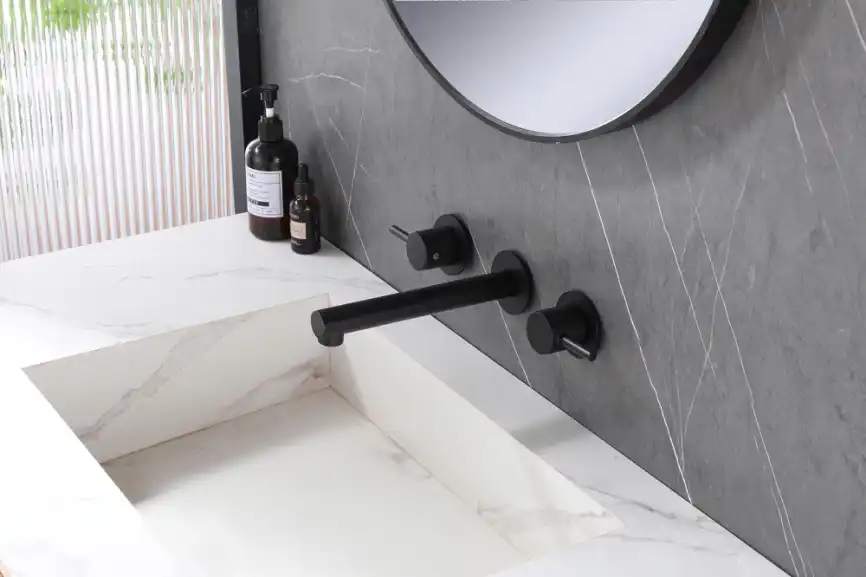 Смеситель для раковины Abber Emotion AF88121B встраиваемый, с внутренней частью, Черный матовый фото 2