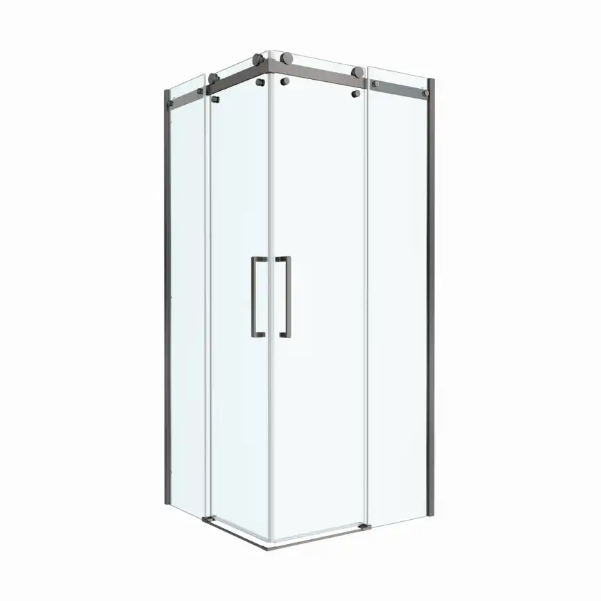 Душевой уголок BelBagno MARINO-2-A-2-90-C-GM стекло прозрачное, профиль Оружейная сталь фото 10