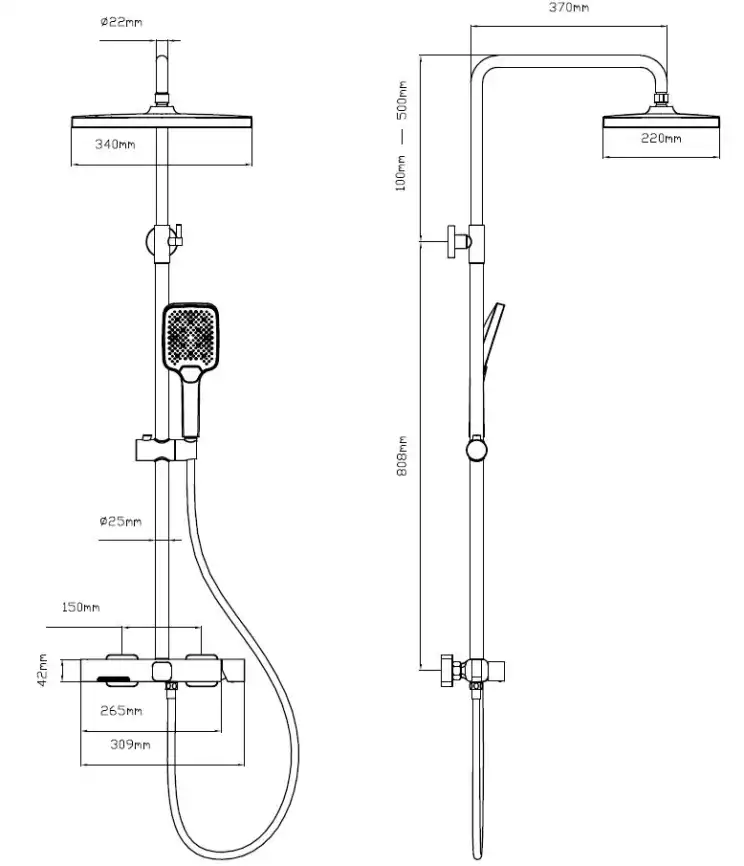 Душевая система  Vincea Core VSFS-4CO1BN VSFS-4CO1BN для ванны с изливом, брашированный никель фото 9