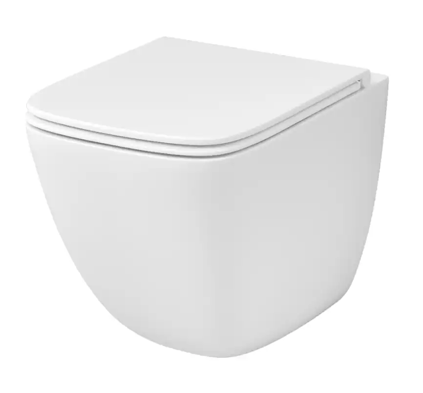 Подвесной унитаз Grossman GR-4497SQC безободковый, смыв торнадо, Белый глянцевый фото 1