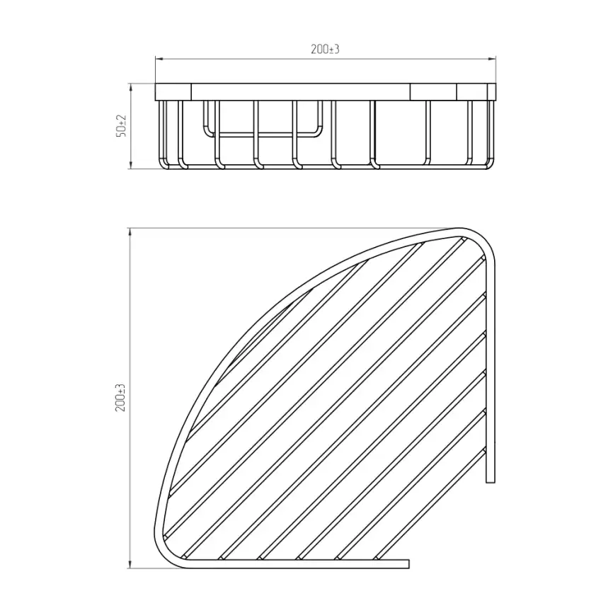 Полка угловая AVS Cesta, 20х20 см, черный матовый фото 2