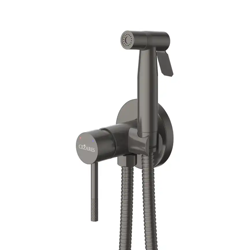 Гигиенический душ со смесителем Cezares RELAX-DIF-GM, Оружейная сталь фото 1