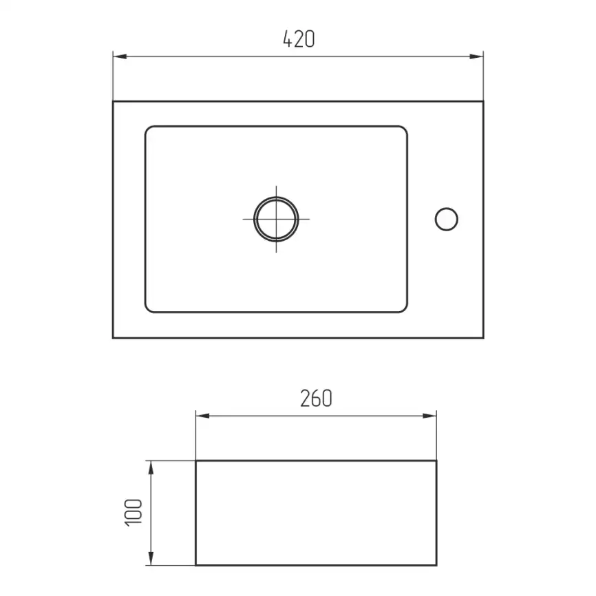 Рукомойник AVS Грета 42х26 белый фото 6