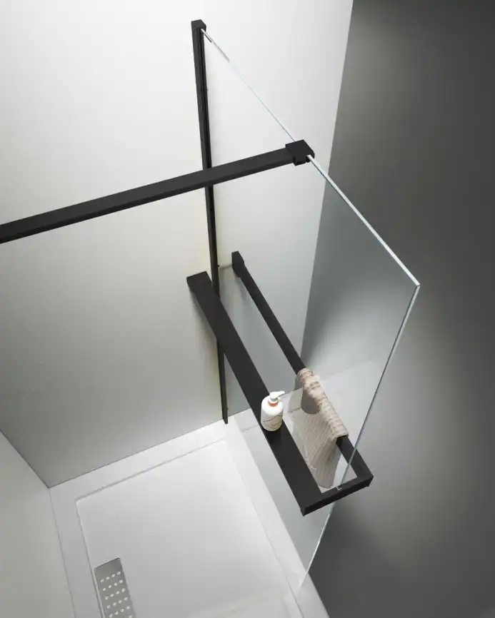 Душевая перегородка Vincea Walk in HR 80 VSW-4HR800CLB, профиль черный матовый, стекло прозрачное фото 2