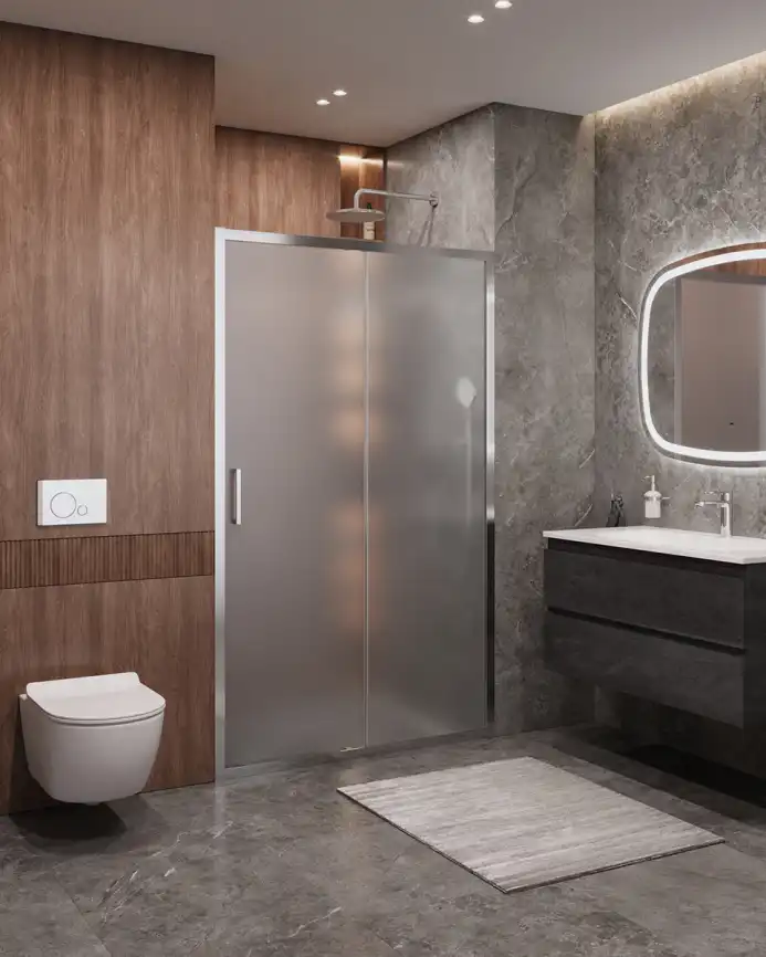 Душевая дверь CEZARES MOLVENO-BF-1-130-P-Cr стекло Матовое рифленая, профиль Хром фото 1