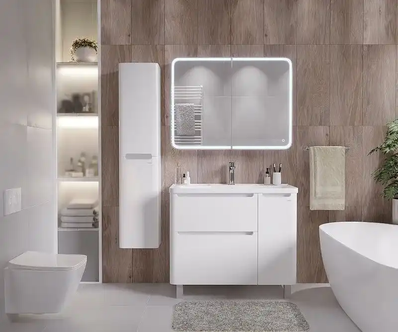 Зеркальный шкаф Grossman АДЕЛЬ-100 см правое с LED подсветкой 2010004 фото 5