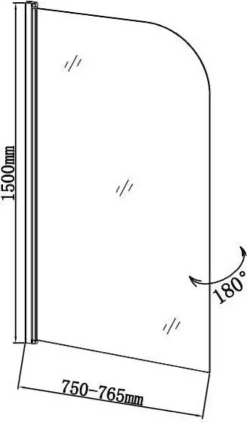 Шторка для ванны Aquanet  75 см, SG-750, профиль Хром, стекло Прозрачное фото 2