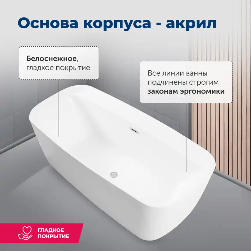 Акриловая ванна Aquanet Family Fine 170x78 95778 Gloss Finish 260045 фото 3